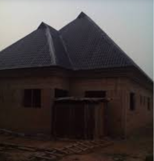 Pyramid roof installation in progress